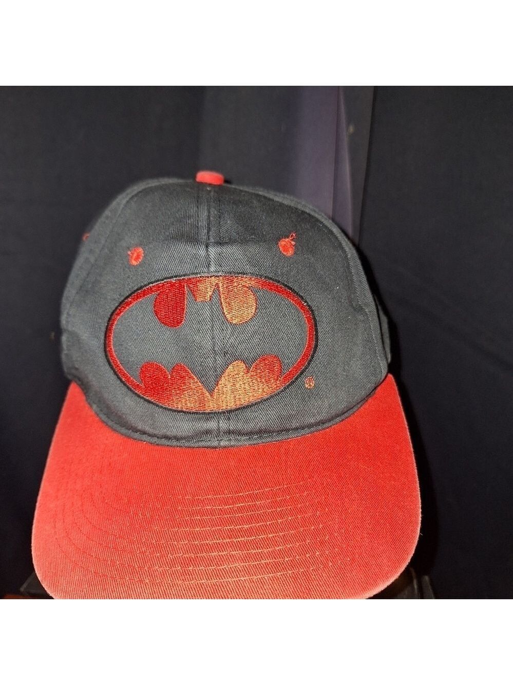 Kids Batman Logo Cap Black and Red